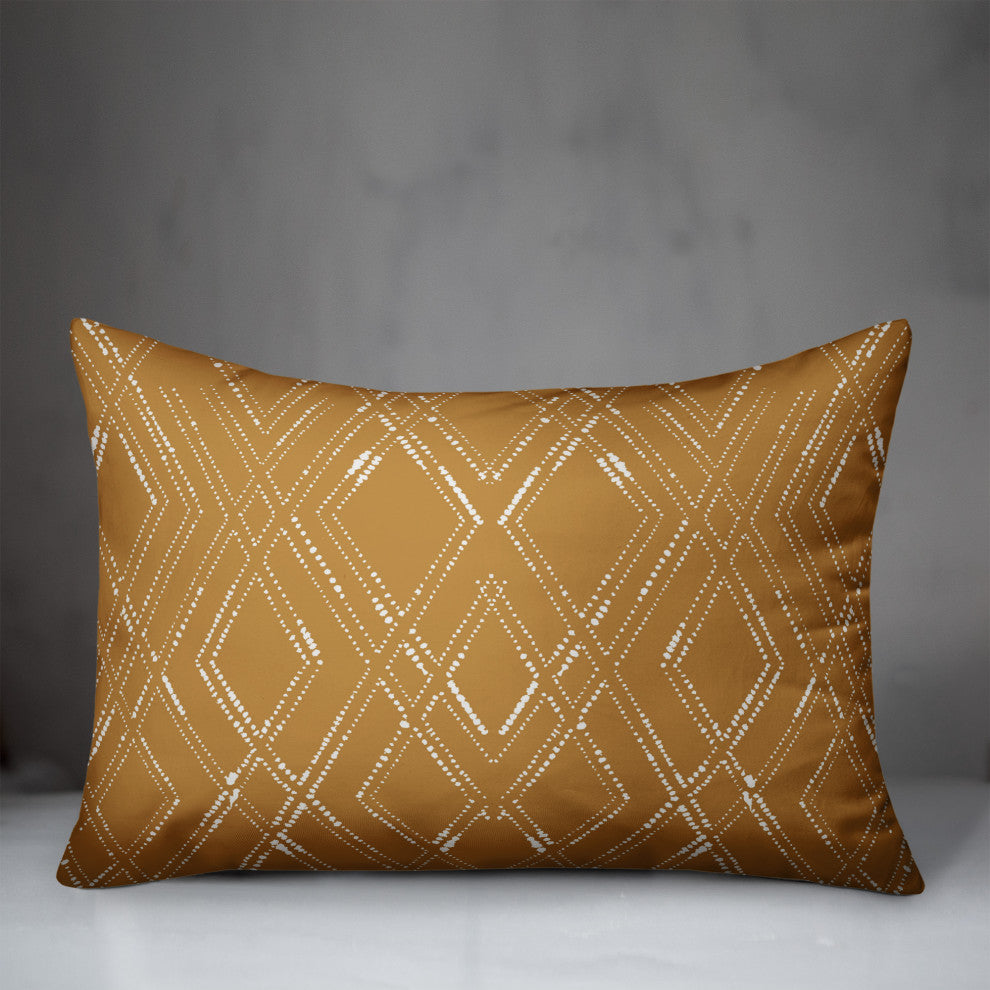 Gold and White Diamond 20x14 Spun Poly Pillow