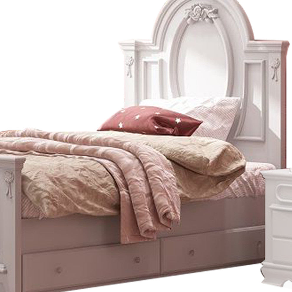 ACME Flora Full Bed, Poster, White Finish
