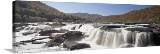 "Sandstone Falls New River Gorge WV" Canvas Art, 60"x20"x1.25"