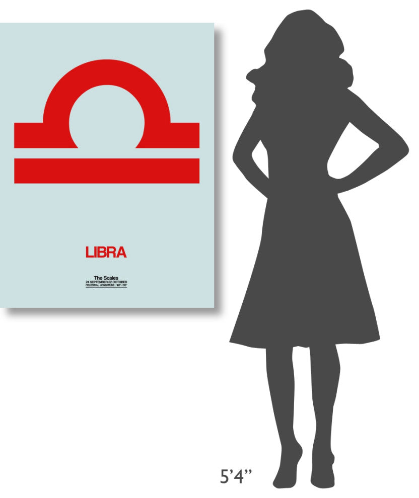 "Libra Zodiac Sign Red" Fine Art Print