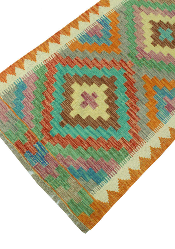 Sangat Kilim AnsiLight a Red/Ivory Runner, 2'6x9'2