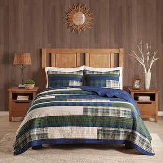 Woolrich Spruce Hill Oversized Cotton Quilt Mini Set, Green