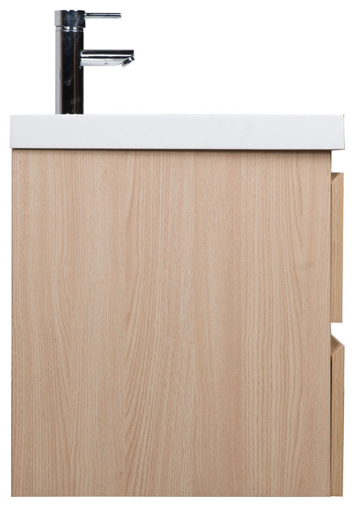 ConceptBaths 36" Angela Wall-Mount Bath Vanity, White Oak