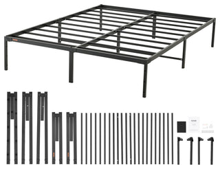 VEVOR Queen Size Bed Frame 14" Metal Bed Frame Platform 1500 lbs Noise Free