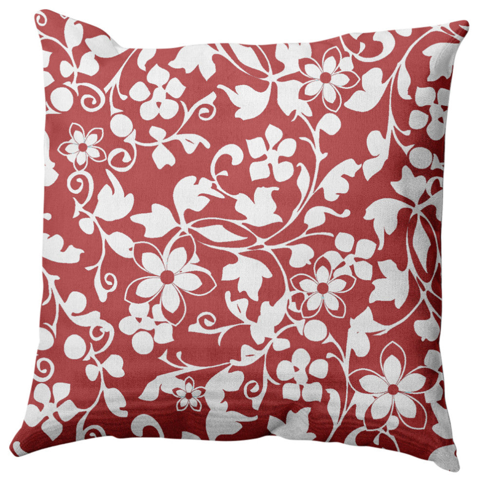 Evelyn Decorative Throw Pillow, Ligonberry Red, 20"x20"
