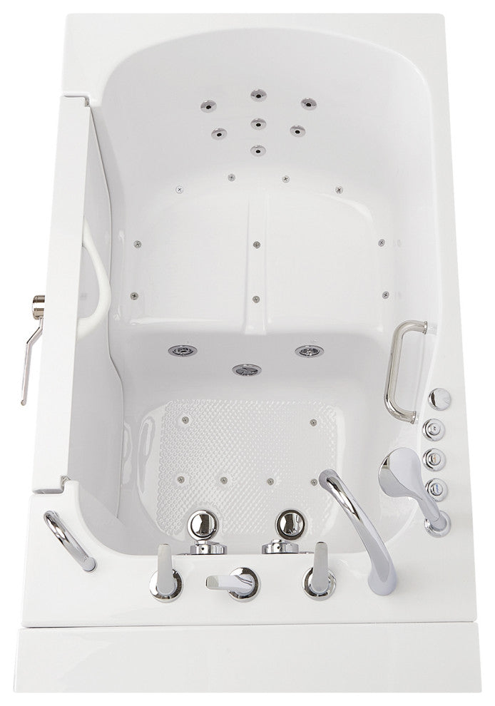 Ella Wheelchair Transfer 36"x55" Acrylic Walk-In Bathtub,Faucet, 2" Dual Drain,