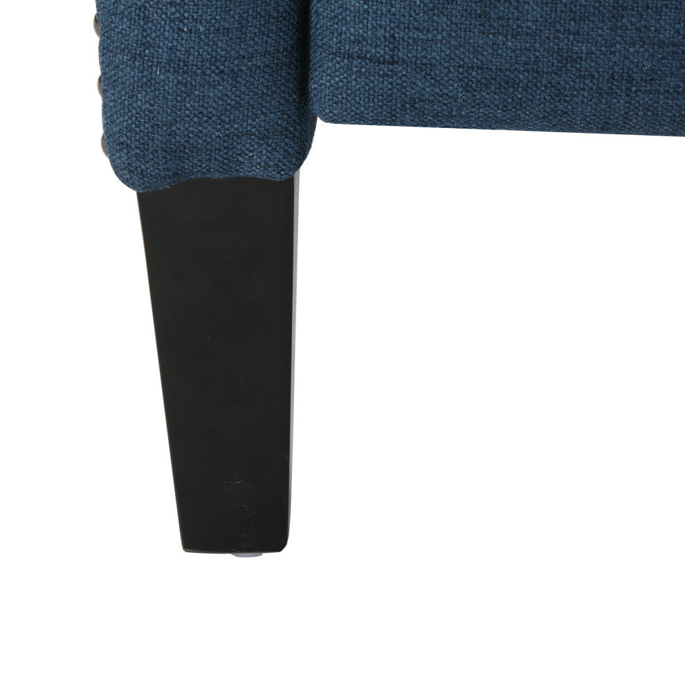 GDF Studio Corbin Fabric Recliner, Set of 2, Navy Blue and Dark Brown