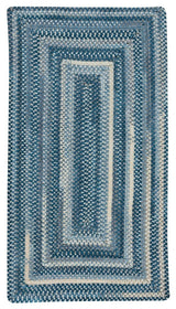 Alliance Concentric Rectangle Braided Rug, Denim, 5'x8'