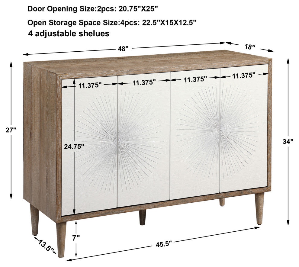 Uttermost Dani 4-Door White Cabinet