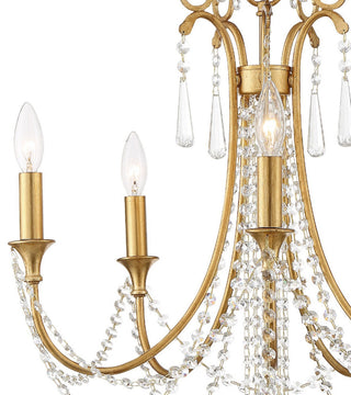 Crystorama ARC-1905-GA-CL-MWP, 5-Light Chandelier, Antique Gold