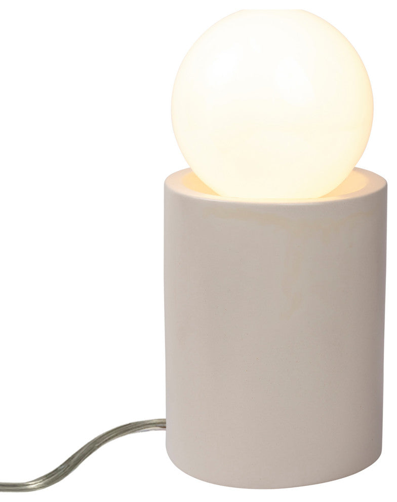 Short Pillar Table Lamp, Matte White
