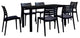 Ares Resin Rectangle Dining Set With 6 Chairs, Black