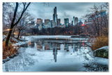 'Frozen Central Park Lake I' Canvas Art by David Ayash