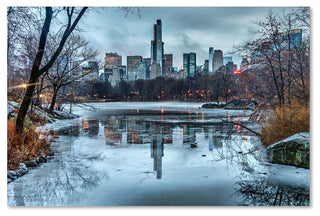 'Frozen Central Park Lake I' Canvas Art by David Ayash