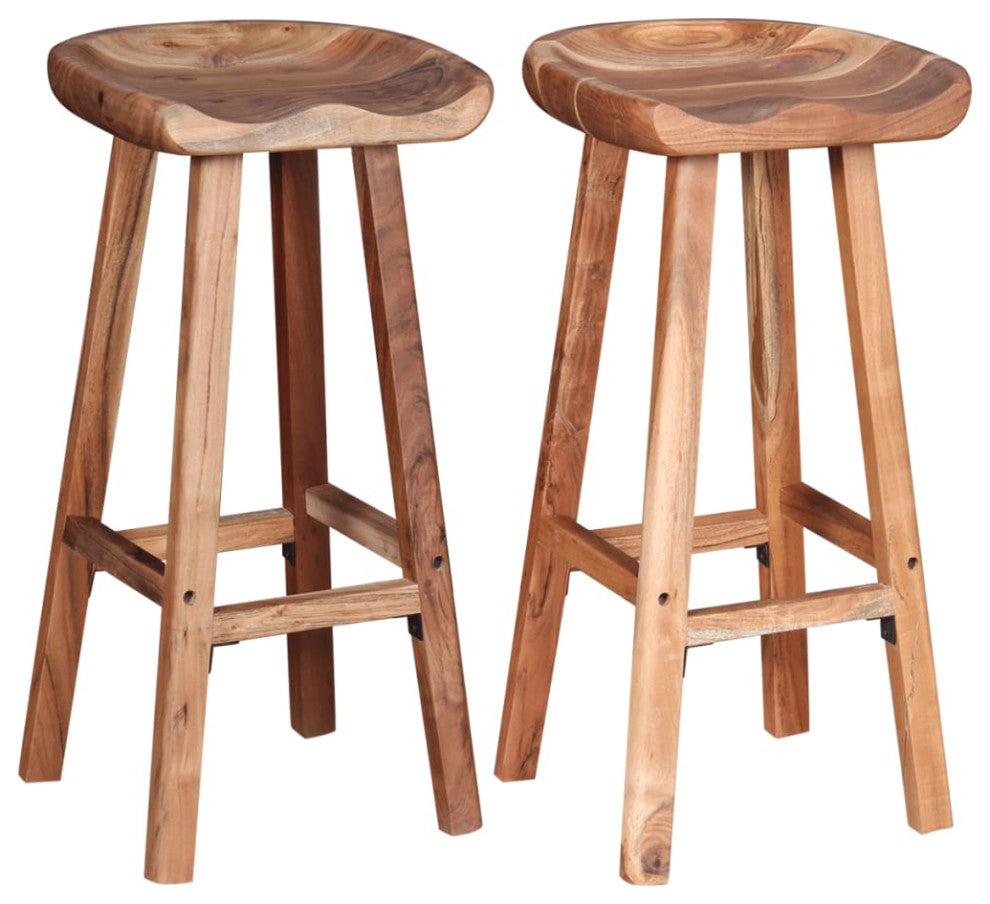 vidaXL Bar Stools 2 pcs Solid Acacia Wood