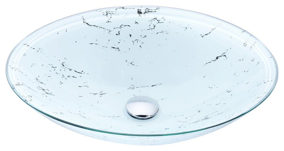 Marbela Series Vessel Sink, Marbled White