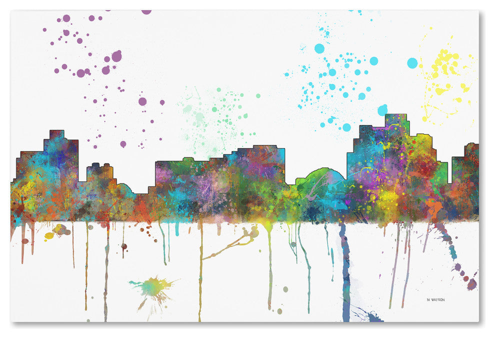 Marlene Watson 'Reno Nevada Skyline Mclr-1' Canvas Art, 12"x19"