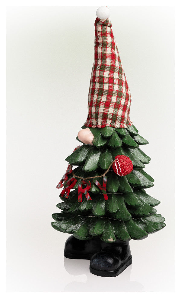 Christmas Tree "Merry" Gnome Decoration with Color Changing LED Lights