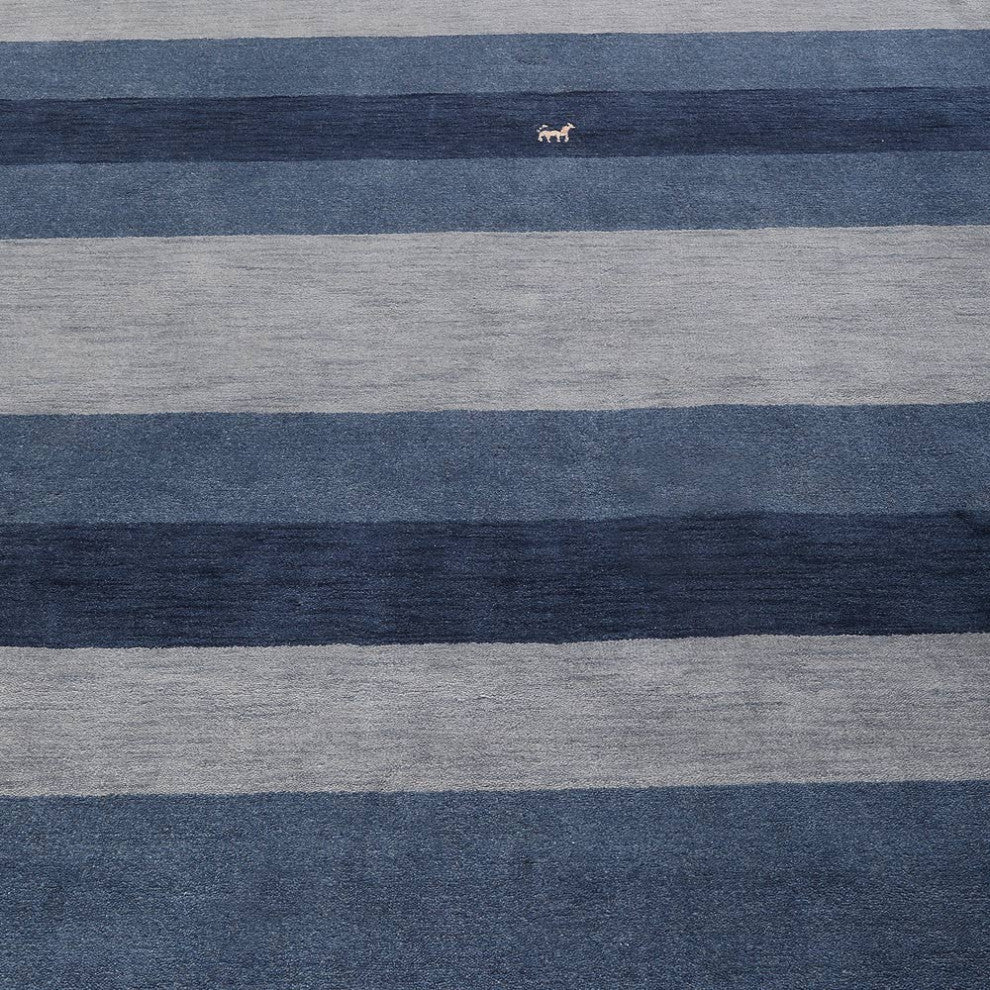 HAND KNOTTED LOOM WOOL ECO-FRIENDLY AREA RUGS-Rectangle,Blue,Contemporary, [Rectangle] 4'x6'