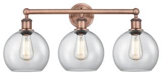 Athens 3-Light 26" Bath Vanity Light, Antique Copper, Clear