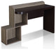 Modern Desk, Unique Design With Large Worktop & 2 Open Cubbies, Walnut Brown