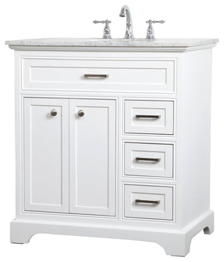 Amber Single Bathroom Vanity, Blue, White, 32"