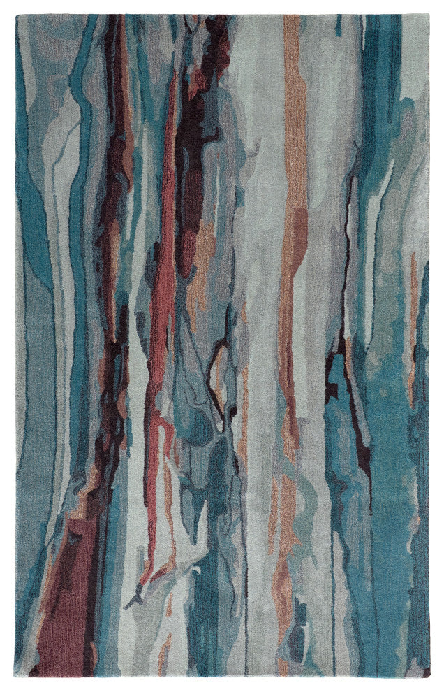 Weave & Wander Nakita Rug, Crystal Teal/Red/Tan, 3ft-6in x 5ft-6in