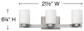 Hinkley Miley Medium Three Light Vanity, Brushed Nickel