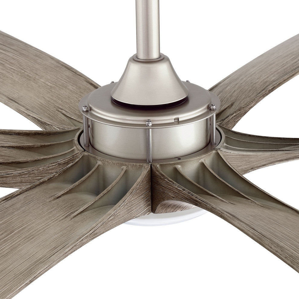 72 in Modern Ceiling Fan with LED and Remote Control in Painted Nickel