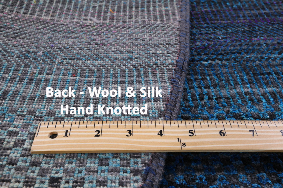 7' Round Wool and Silk Hand-Knotted Super Savannah Gabbeh Rug Q6875