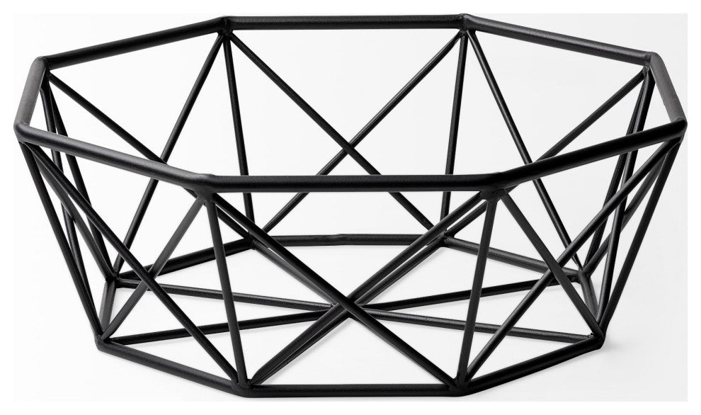 Davy 17Lx17W Black Metal Large Hexagonal Bowl