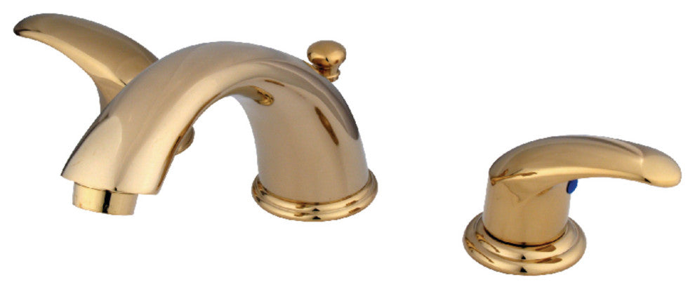 Kingston Brass Widespread Bathroom Faucet With Retail Pop-Up, Polished Brass