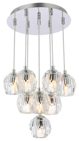Lux Light 11" 10-Lights Chrome Pendant