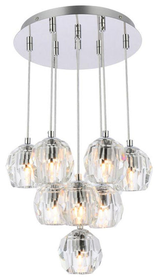 Lux Light 11" 10-Lights Chrome Pendant