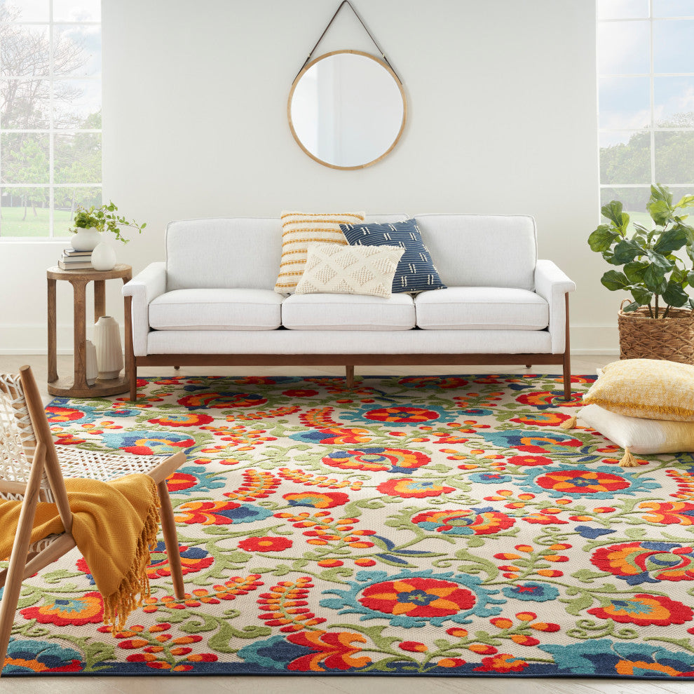 Nourison Aloha 10' x 14' Multicolor Farmhouse Area Rug
