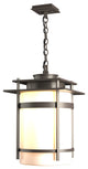 Banded Large Outdoor Fixture, Coastal Dark Smoke Finish, Opal Glass