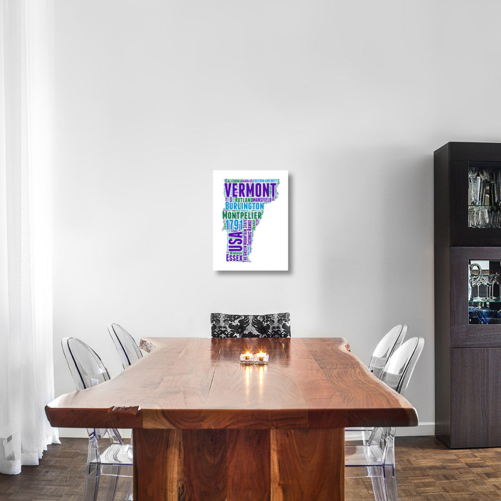 "Vermont Word Cloud Map" Fine Art Print