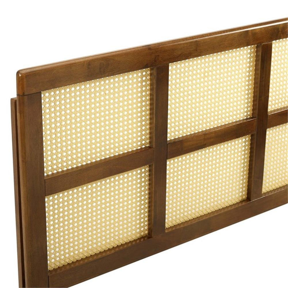 Luana Cane Queen Headboard-Walnut