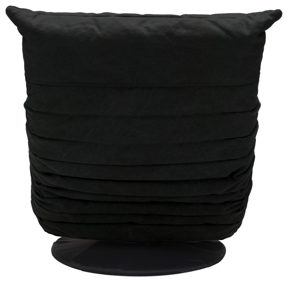 Relaxed Low Profile Black Swivel Chair