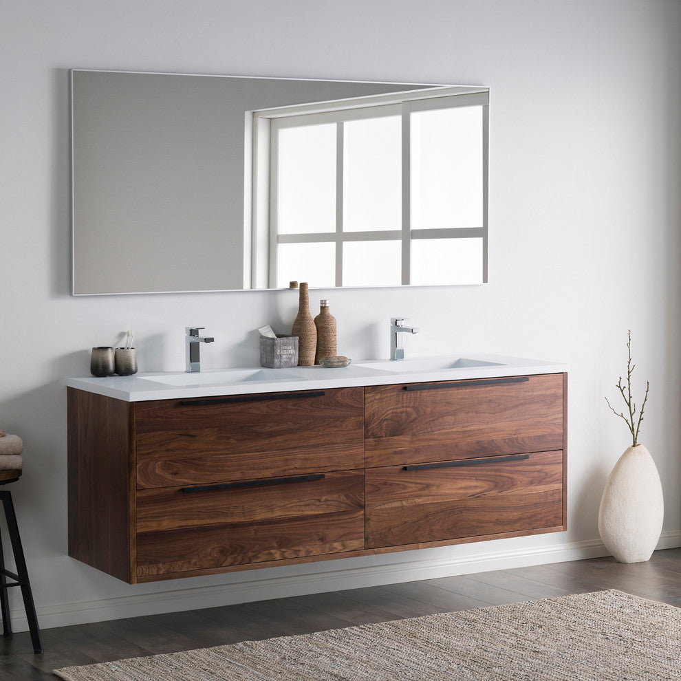 Vanity Alfred 72 Double Sink With Integrated Solid Surface Counter Top, American