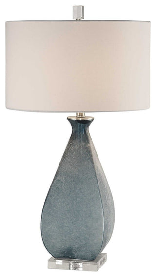 Uttermost Atlantica Steel Crystal and Glass Table Lamp in Ocean Blue and White