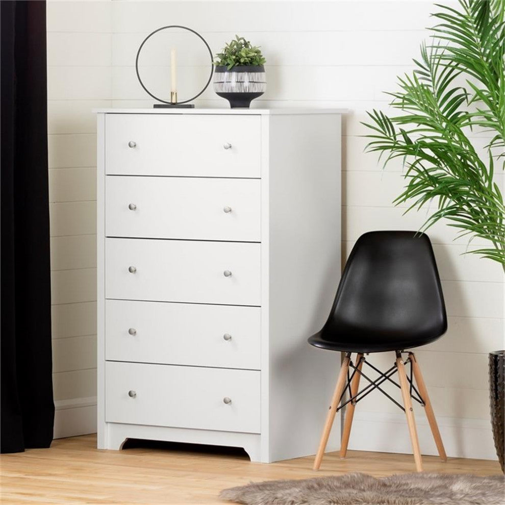 South Shore Breakwater 5 Drawer Chest in Pure White Finish