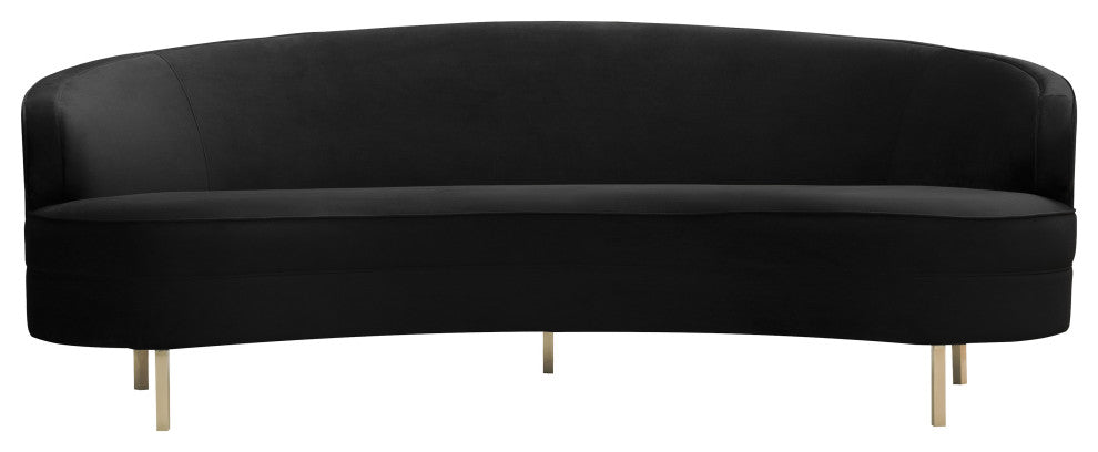 Baila Black Velvet Sofa - Black