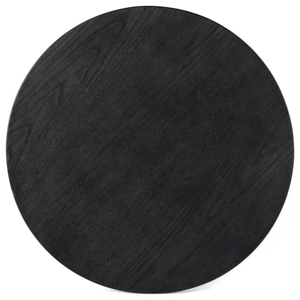 Merla Wood End Table, Tall, Black Wash Ash