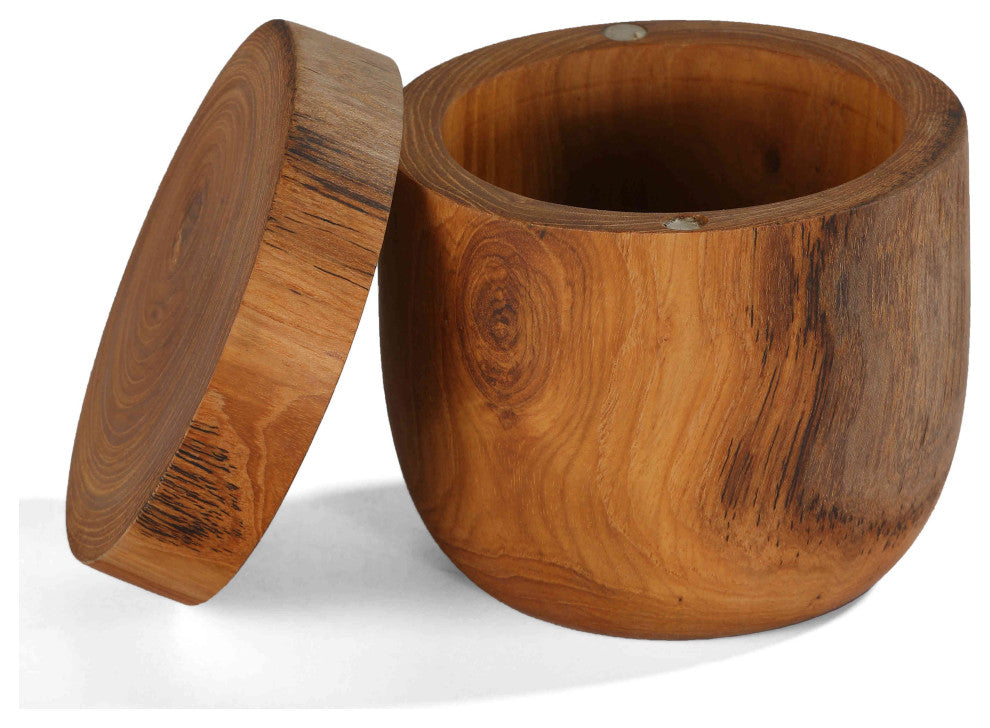 Bare Decor Spezia Teak Spice Bowl With Magnet Top Lid
