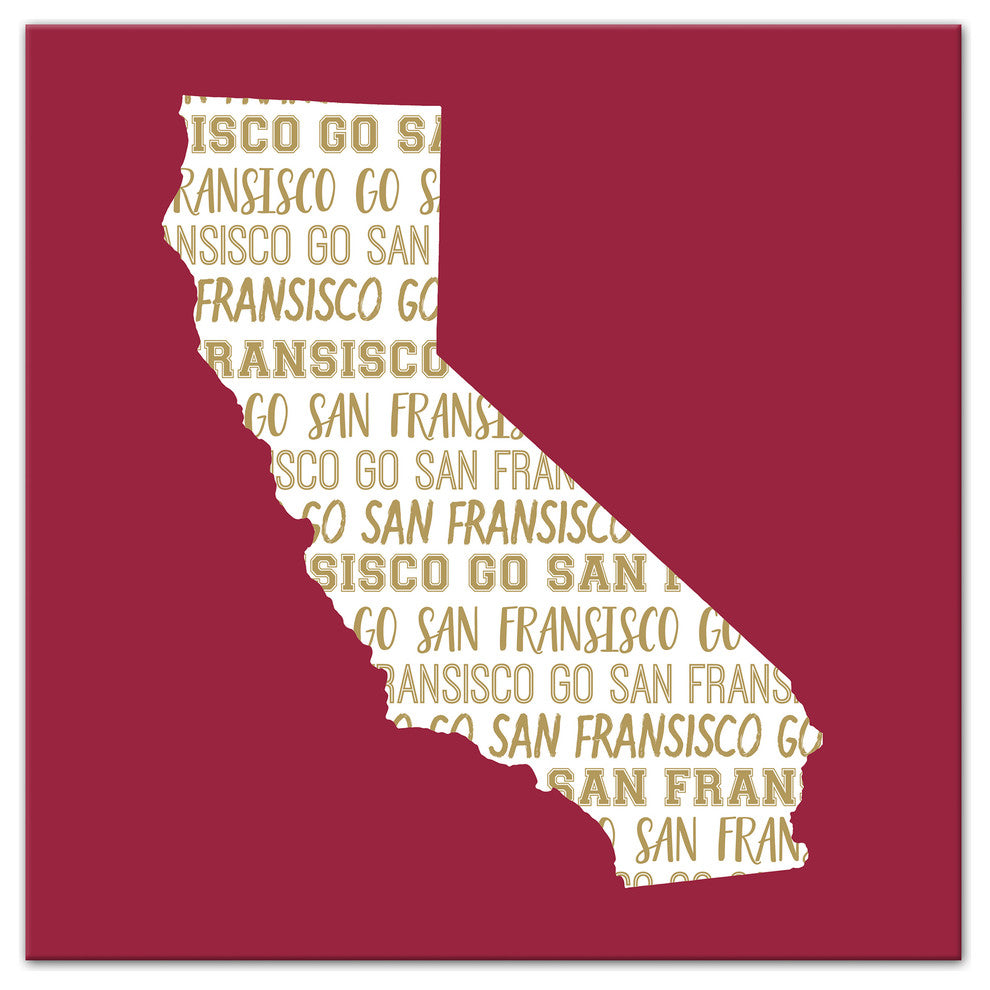 Red California Go Team 16x16 Canvas Wall Art