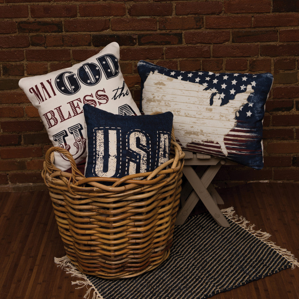 American Spirit 15x25 Map Pillow, Multi