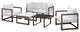 Brown White Fortuna 6-Piece Outdoor Patio Sectional Sofa Set