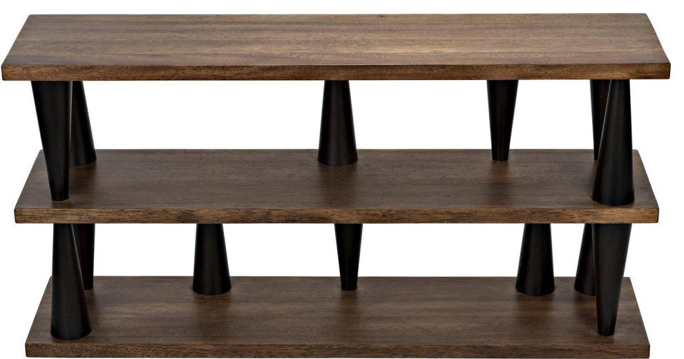 Ebony And Walnut Finish Console Table