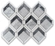 Carrara White Marble Illusion 3D Square Geometry Mosaic Tile White, 1 sheet